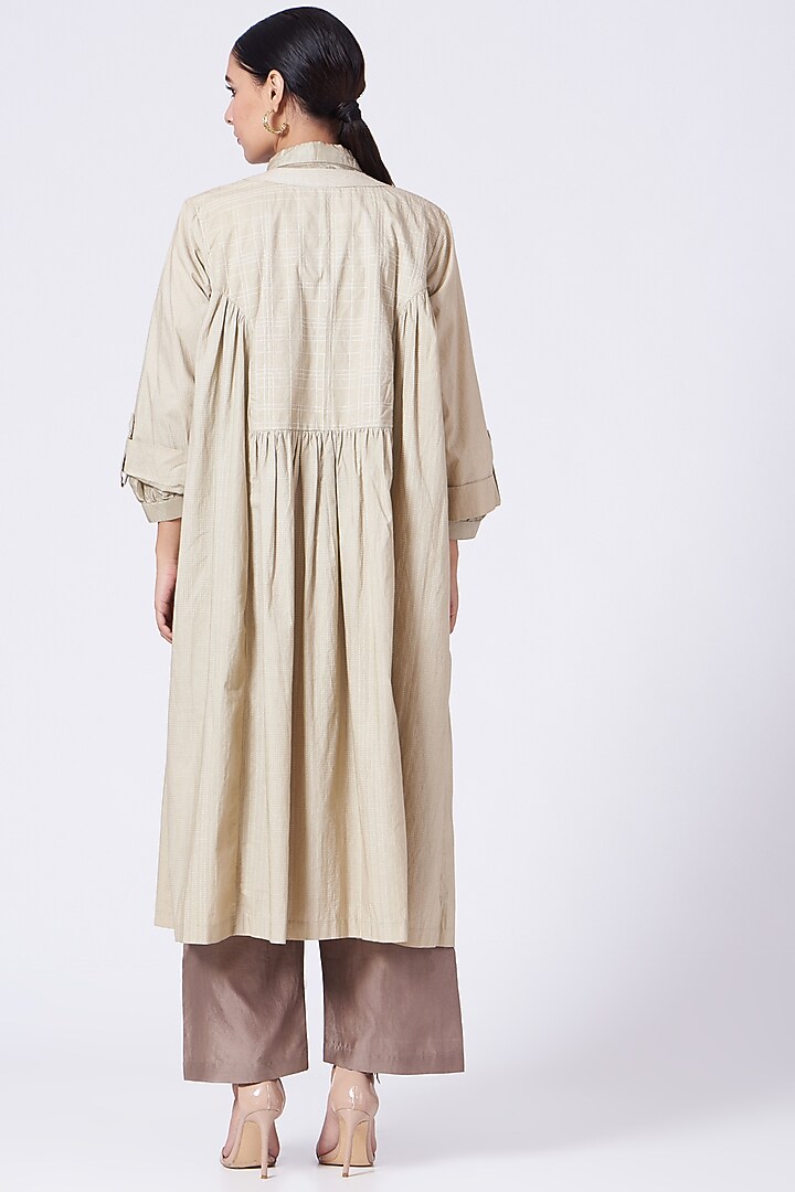 Beige Organic Cotton Jacket Set by ABHI SINGH MADE IN INDIA at Pernia's Pop Up Shop