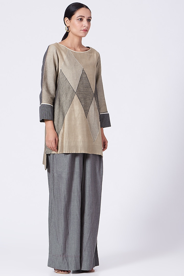 Grey Handloom Pant Set by ABHI SINGH MADE IN INDIA at Pernia's Pop Up Shop