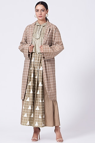 Nude Organic Cotton Jacket Set by ABHI SINGH MADE IN INDIA