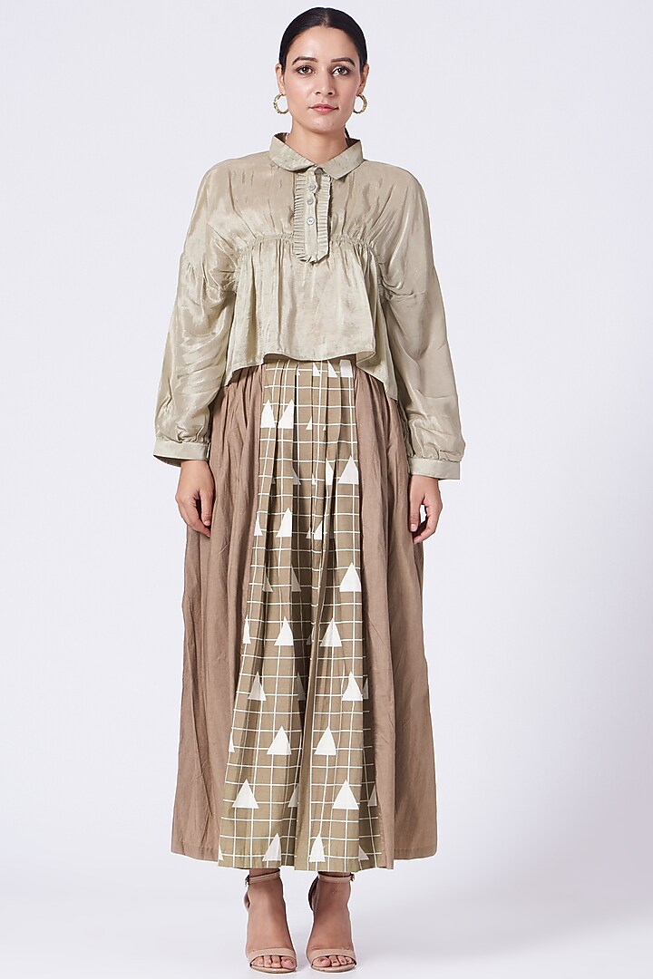 Nude Organic Cotton Jacket Set by ABHI SINGH MADE IN INDIA at Pernia's Pop Up Shop
