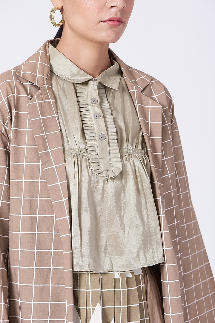 Nude Organic Cotton Jacket Set by ABHI SINGH MADE IN INDIA at Pernia's Pop Up Shop
