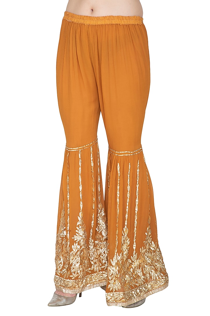 Turmeric Yellow Kurta Wedding Sharara Set by Abhi Singh at Pernia's Pop Up Shop