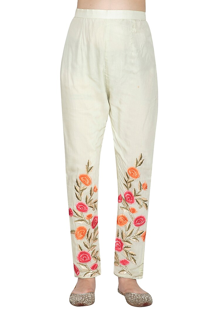 Sea Green Floral Kurta Set by Abhi Singh at Pernia's Pop Up Shop