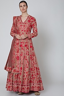 Blush Pink Zardosi Embroidered Anarkali Set Design by Abhi Singh at ...