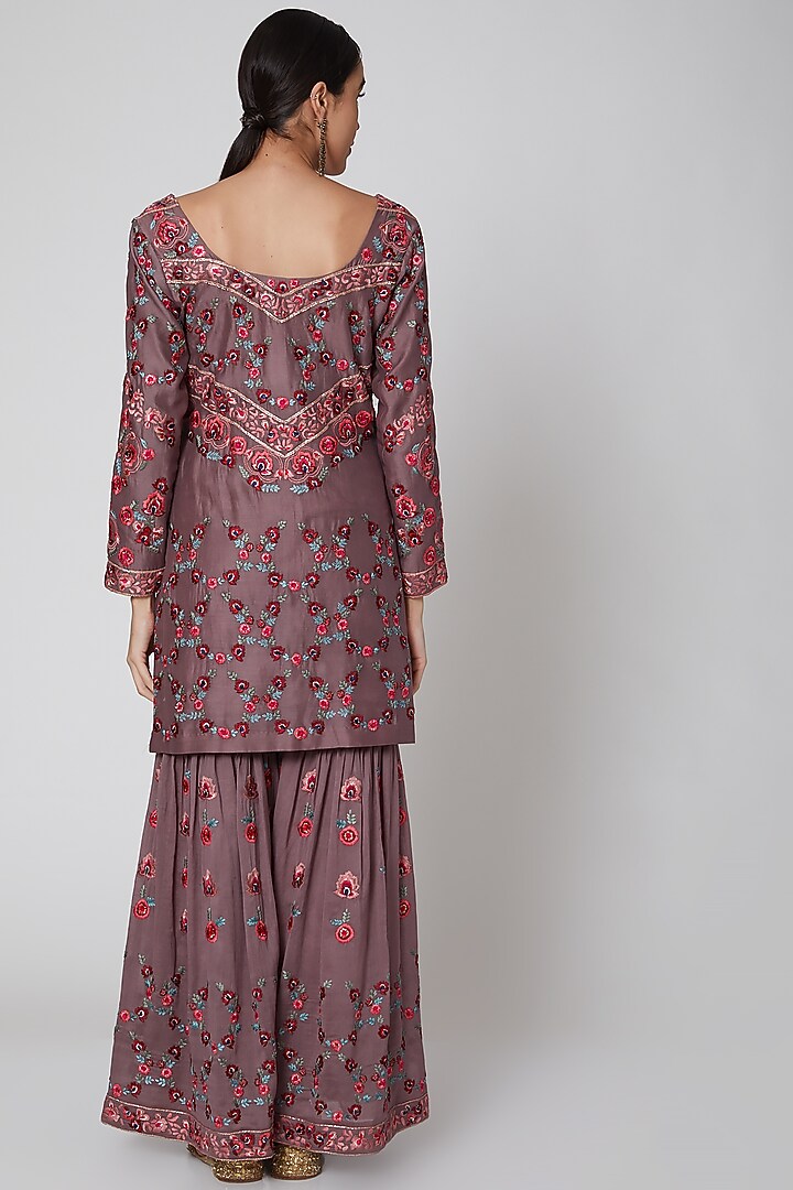 Nude Embroidered Gharara Set by Abhi Singh at Pernia's Pop Up Shop