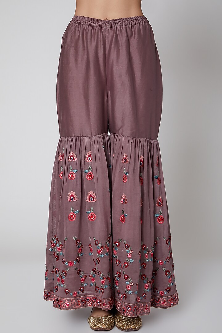 Nude Embroidered Gharara Set by Abhi Singh at Pernia's Pop Up Shop