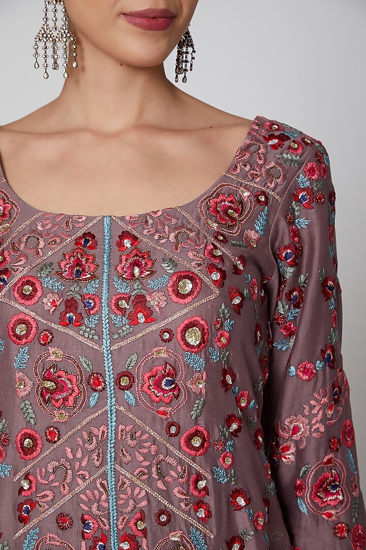Nude Embroidered Gharara Set by Abhi Singh at Pernia's Pop Up Shop