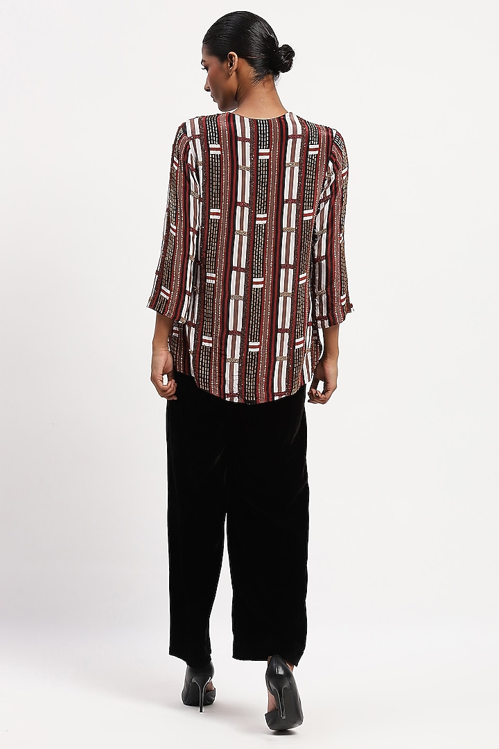 Multi-Colored Crepe Printed Shirt by Abraham & Thakore at Pernia's Pop Up Shop