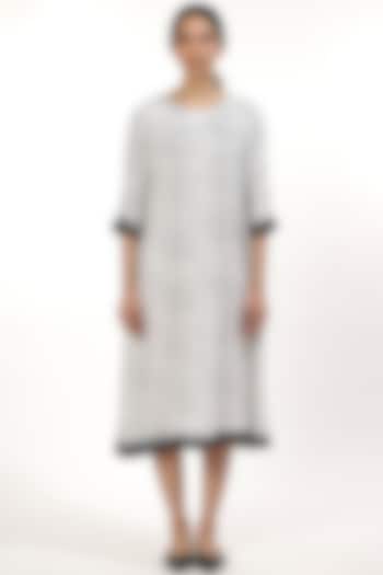 Black & White Hand Block Printed Summer Dress by Abraham & Thakore at Pernia's Pop Up Shop