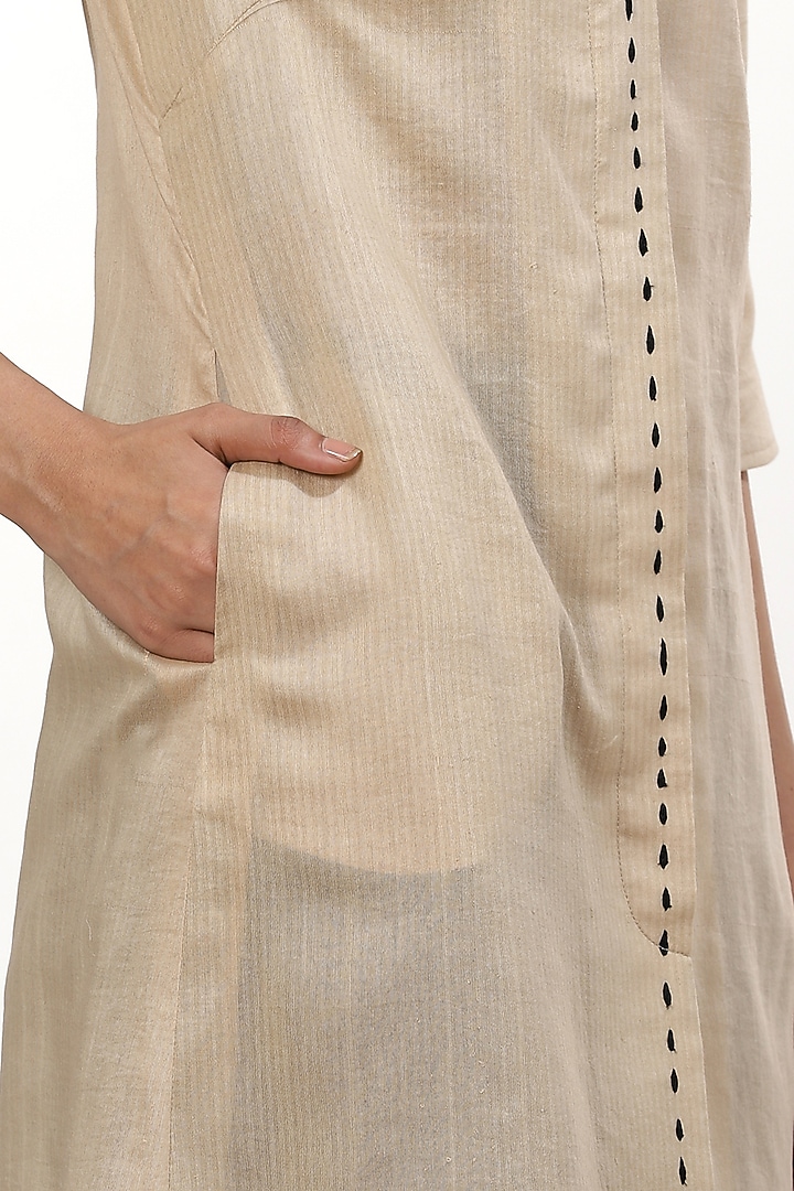 Ivory & Beige Shirt by Abraham & Thakore at Pernia's Pop Up Shop