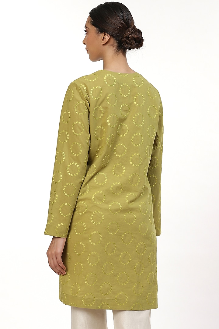 Amla & Lime Motif Midi Tunic by Abraham & Thakore at Pernia's Pop Up Shop