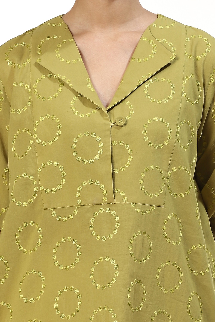 Amla & Lime Motif Midi Tunic by Abraham & Thakore at Pernia's Pop Up Shop