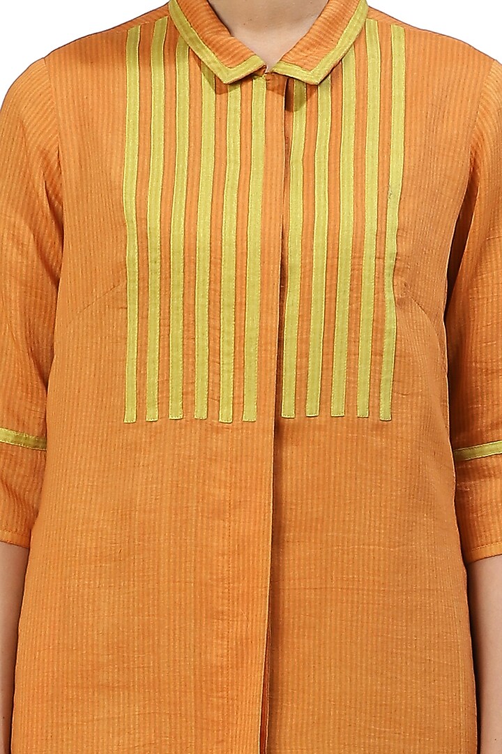 Orange Shirt With Front Buttons by Abraham & Thakore at Pernia's Pop Up Shop