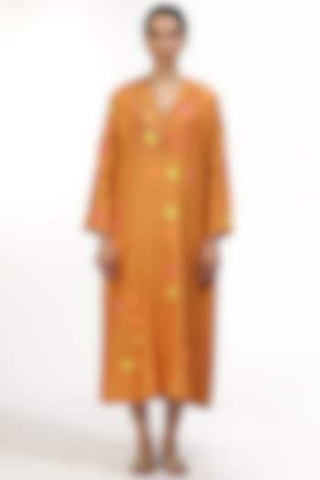 Orange Hand Block Printed Tunic by Abraham & Thakore at Pernia's Pop Up Shop