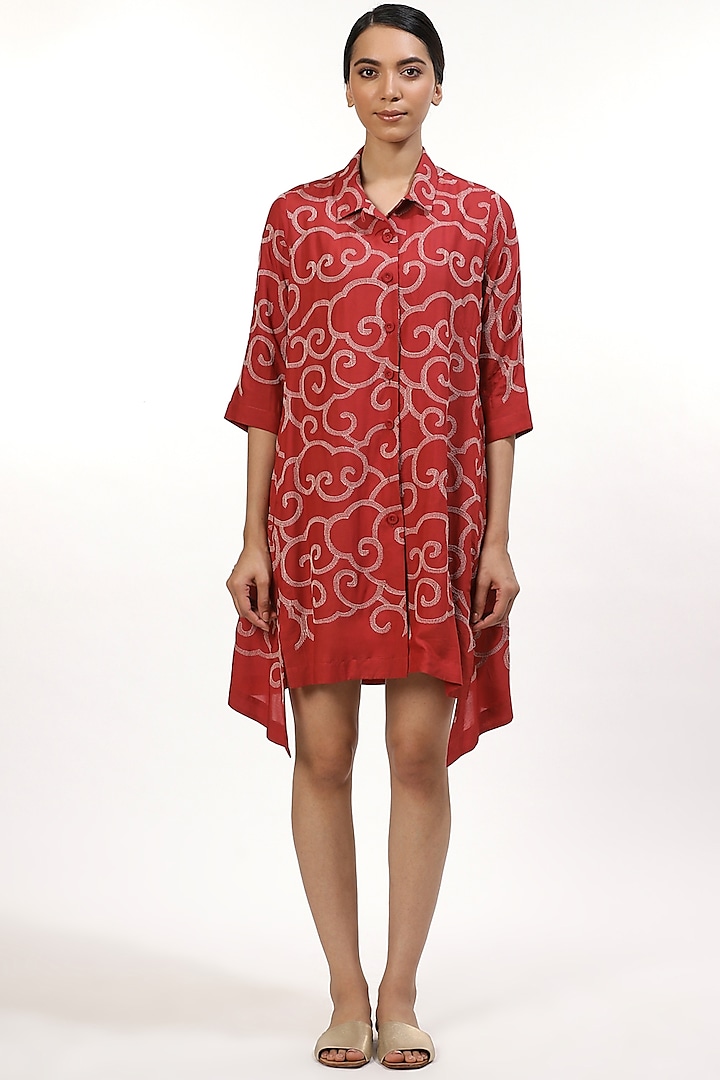 Rose Embroidered Shirt by Abraham & Thakore