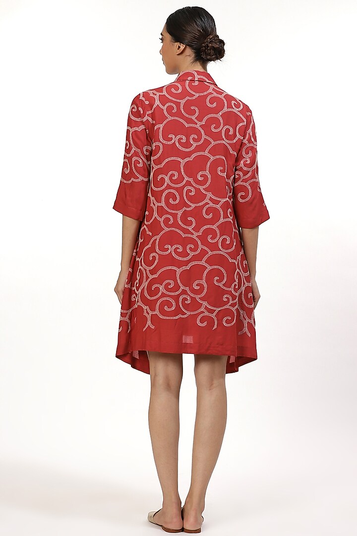 Rose Embroidered Shirt by Abraham & Thakore at Pernia's Pop Up Shop