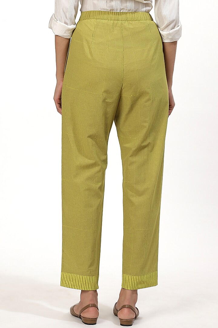 Amla & Lime Hand Block Printed Pants by Abraham & Thakore at Pernia's Pop Up Shop