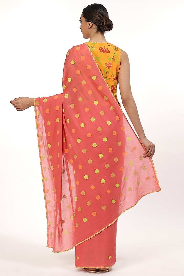 Pink Printed Festive Saree by Abraham & Thakore at Pernia's Pop Up Shop