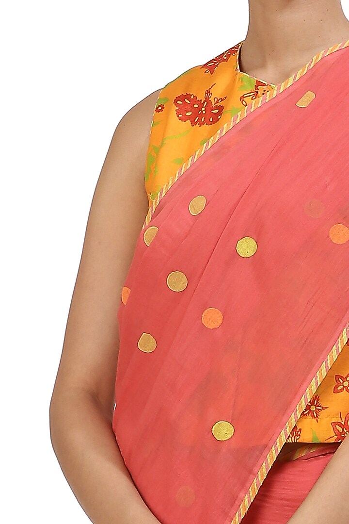 Pink Printed Festive Saree by Abraham & Thakore at Pernia's Pop Up Shop