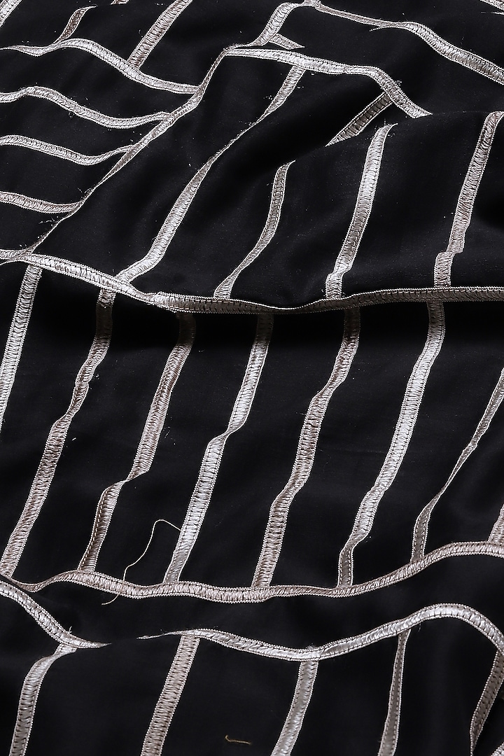 Black Chanderi Shirt by Abraham & Thakore at Pernia's Pop Up Shop
