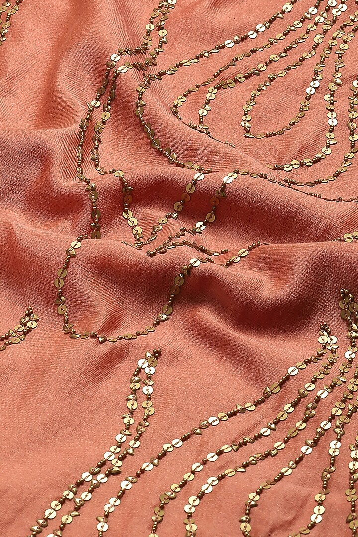 Redwood Chanderi Sequins Embroidered Kurta by Abraham & Thakore at Pernia's Pop Up Shop