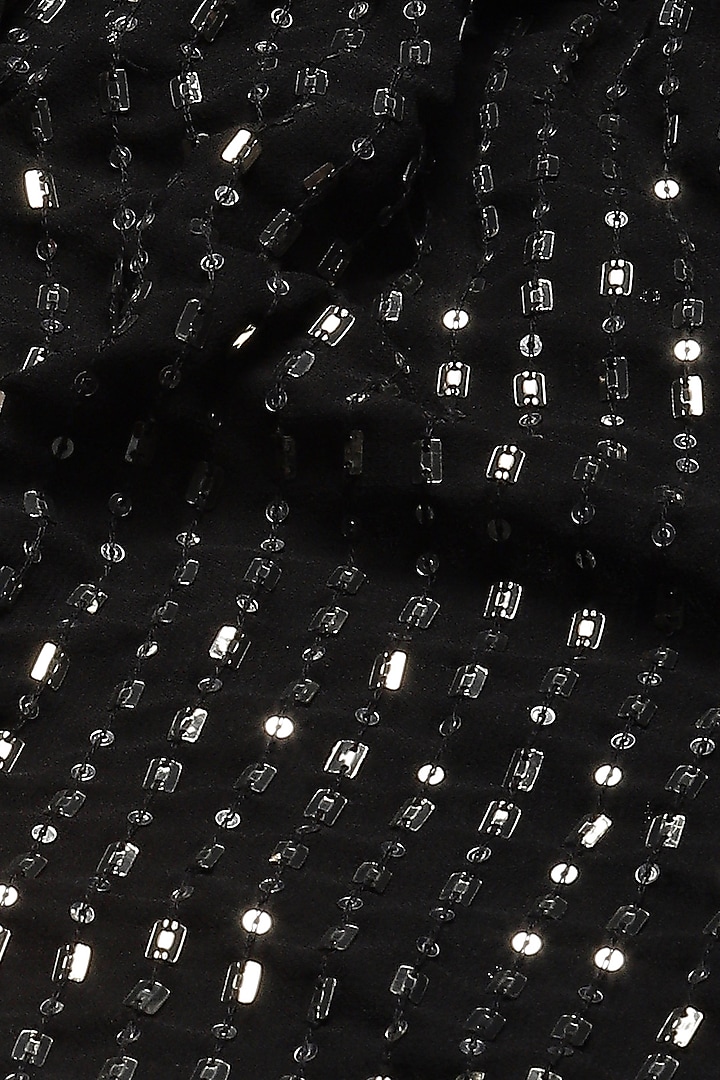 Black Silk Georgette Sequins Embroidered Shirt by Abraham & Thakore at Pernia's Pop Up Shop