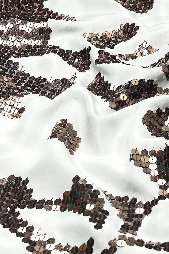 Chocolate Brown Habutai Silk Printed & Embroidered Cocktail Dress by Abraham & Thakore at Pernia's Pop Up Shop