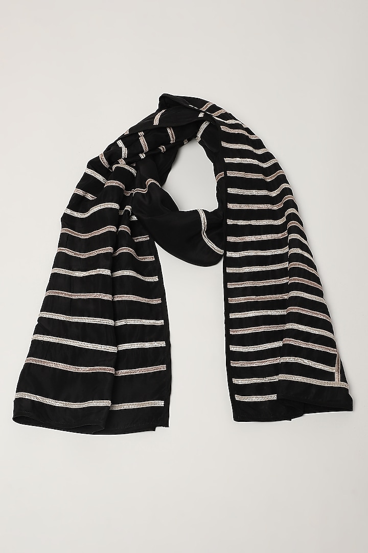 Black Silk Luxe Voile Scarf by Abraham & Thakore at Pernia's Pop Up Shop