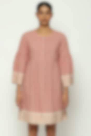 Redwood Cotton Embroidered Handwoven Dress by Abraham & Thakore at Pernia's Pop Up Shop