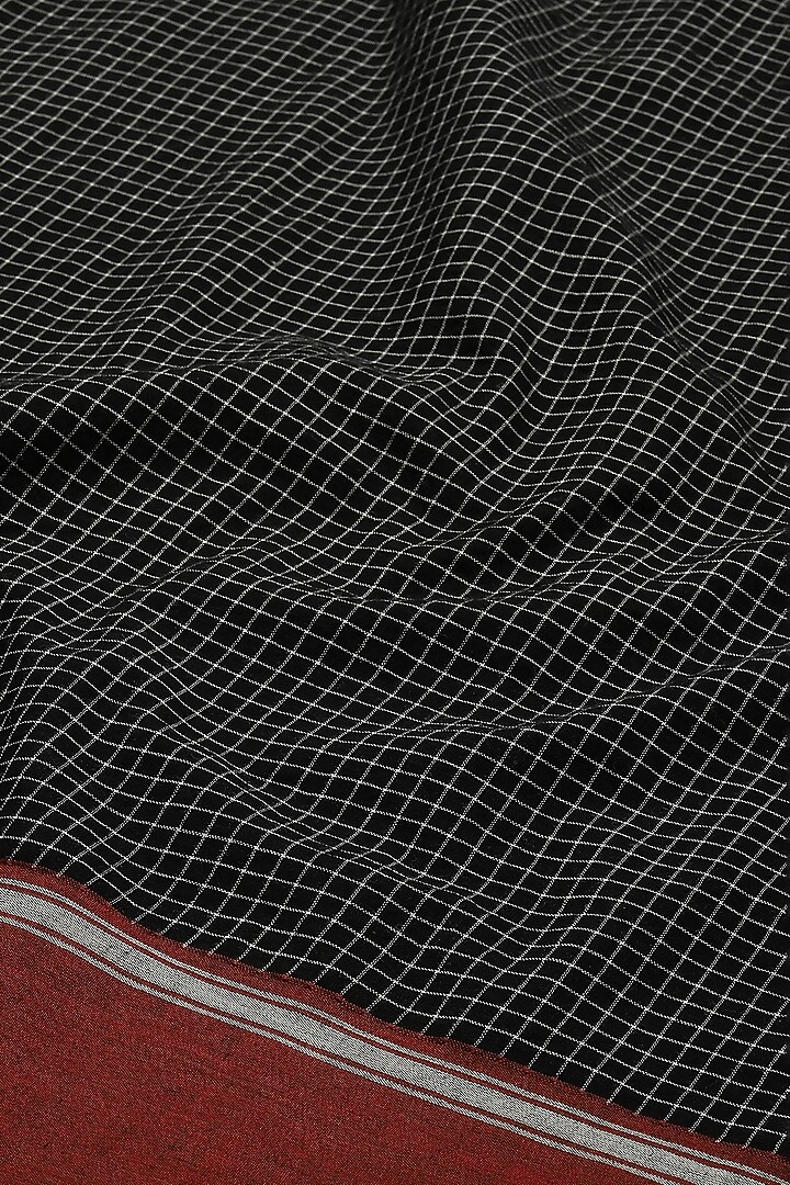 Black Cotton Checkered Handwoven Vacation Shirt Dress by Abraham & Thakore at Pernia's Pop Up Shop