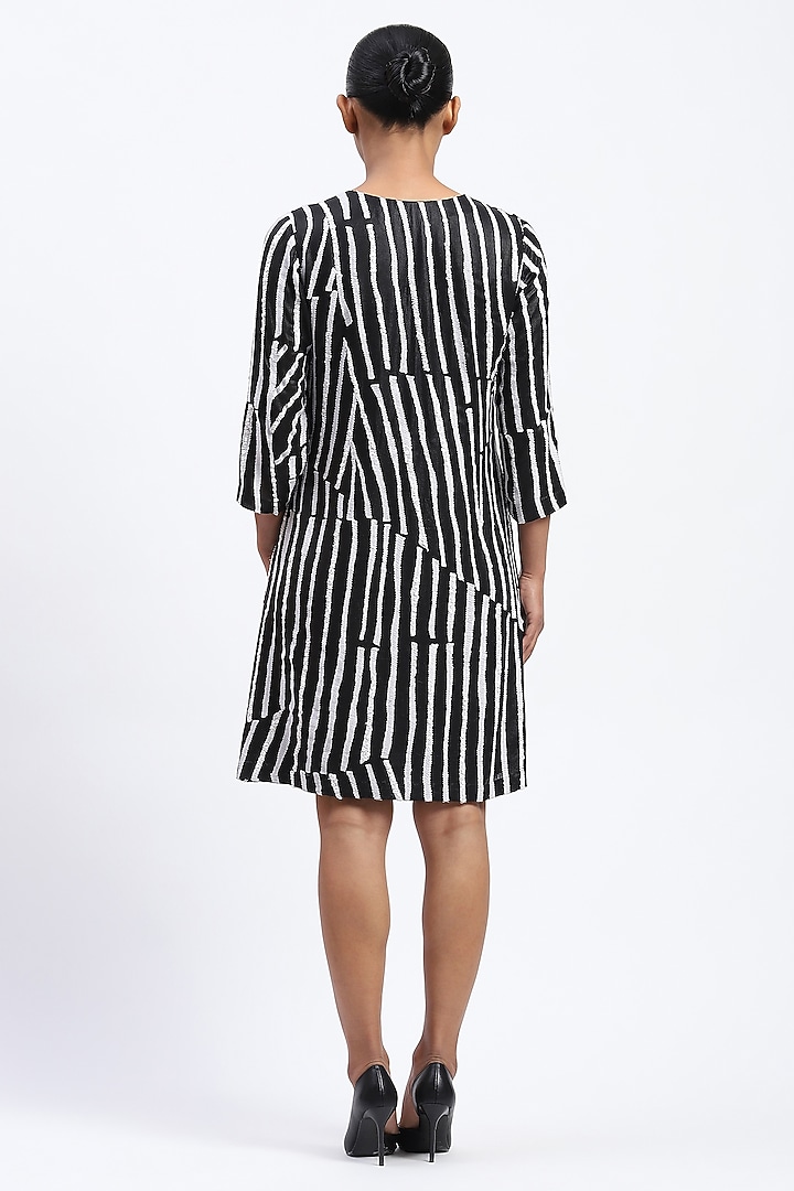 Black Georgette Embroidered Cocktail Dress by Abraham & Thakore at Pernia's Pop Up Shop