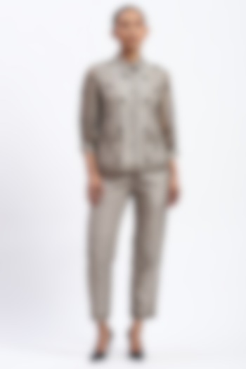 Multi-Colored Chanderi Hand Embellished Shirt by Abraham & Thakore at Pernia's Pop Up Shop