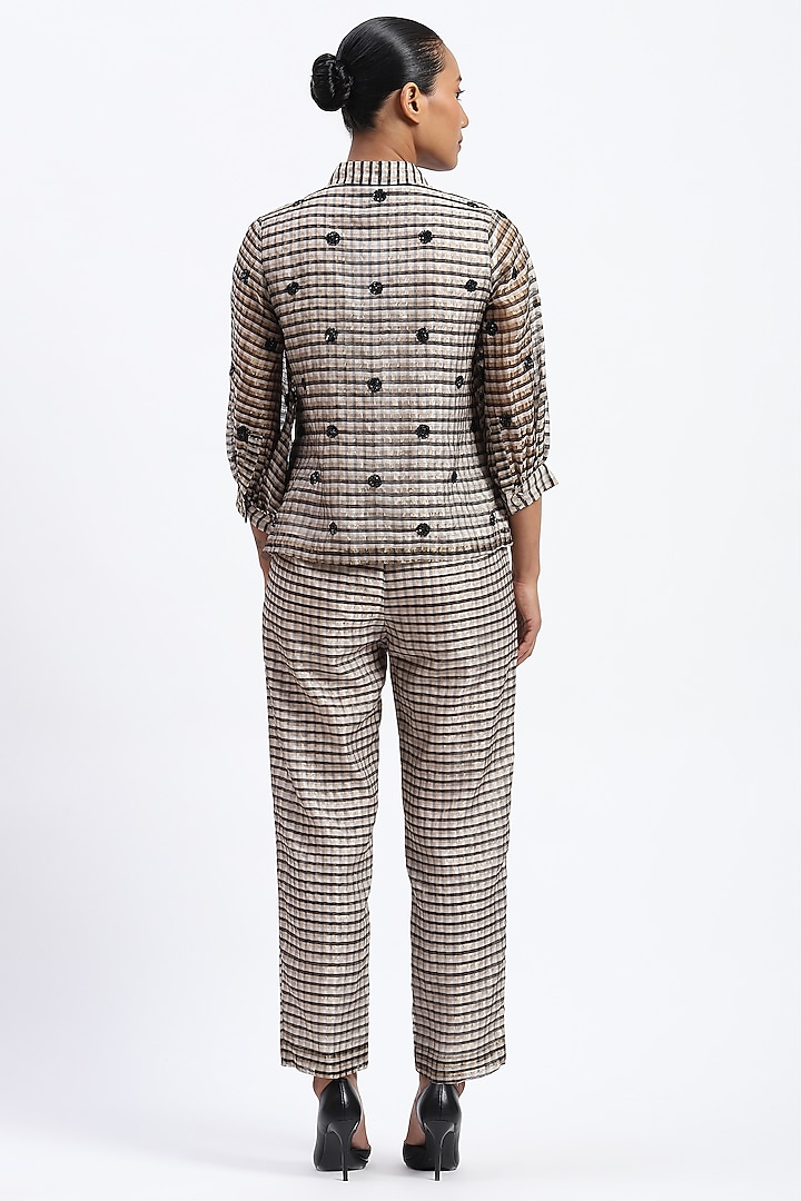 Multi-Colored Chanderi Hand Embellished Shirt by Abraham & Thakore at Pernia's Pop Up Shop
