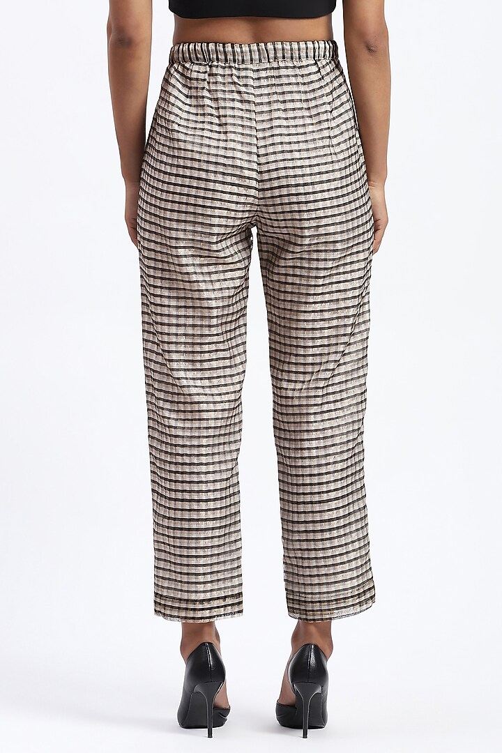 Multi-Colored Chanderi Sequins Embellished Trousers by Abraham & Thakore at Pernia's Pop Up Shop