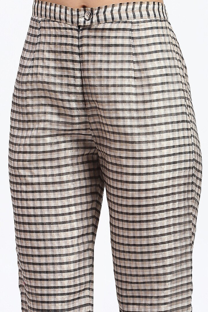 Multi-Colored Chanderi Sequins Embellished Trousers by Abraham & Thakore at Pernia's Pop Up Shop