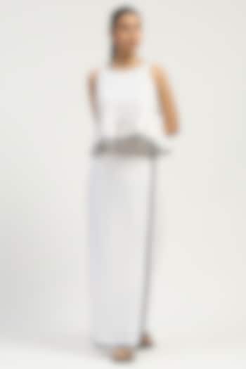 Ivory Woven Pure Cotton Dhoti Skirt by Abraham & Thakore at Pernia's Pop Up Shop