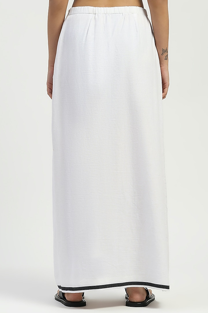 Ivory Woven Pure Cotton Dhoti Skirt by Abraham & Thakore at Pernia's Pop Up Shop