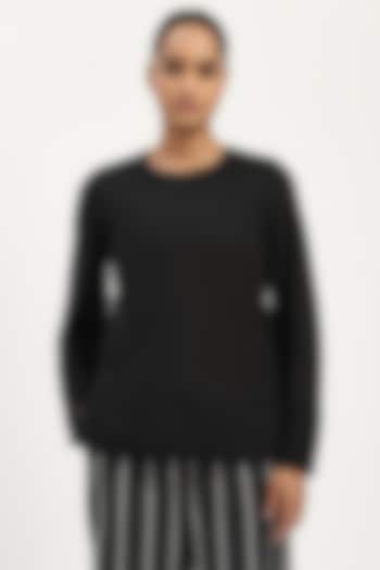 Black Sushi Voile Top by Abraham & Thakore at Pernia's Pop Up Shop