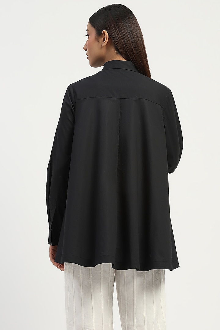 Black Poplin Shirt by Abraham & Thakore at Pernia's Pop Up Shop