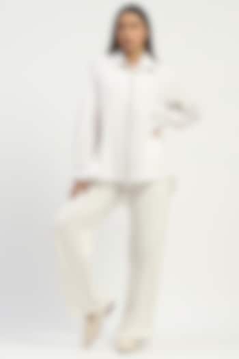 Ivory Poplin Shirt by Abraham & Thakore at Pernia's Pop Up Shop