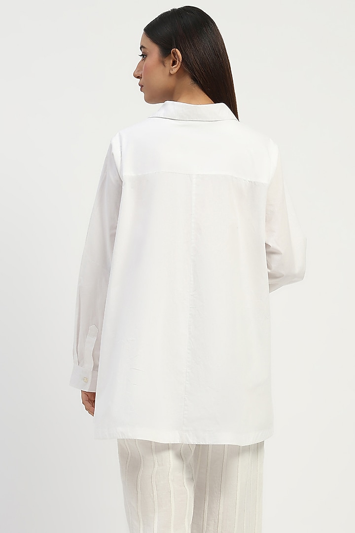 Ivory Poplin Shirt by Abraham & Thakore at Pernia's Pop Up Shop