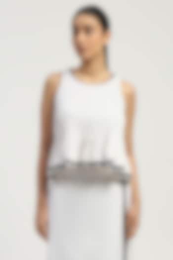 Ivory Cotton Dhoti Top by Abraham & Thakore at Pernia's Pop Up Shop