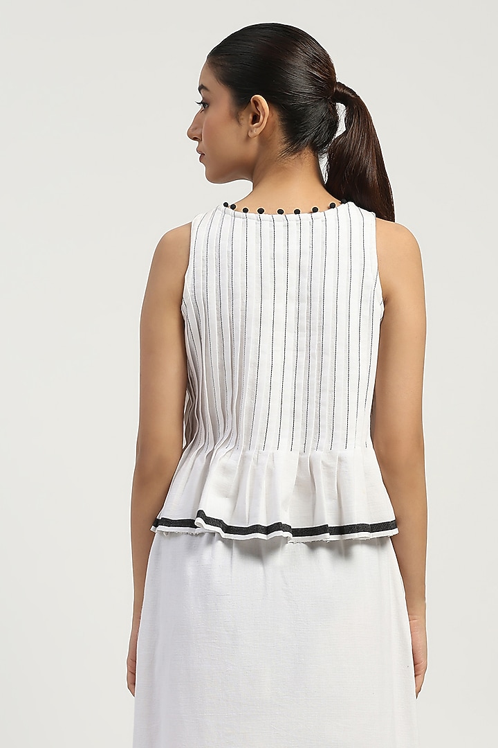 Ivory Cotton Dhoti Top by Abraham & Thakore at Pernia's Pop Up Shop