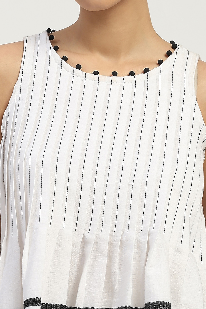 Ivory Cotton Dhoti Top by Abraham & Thakore at Pernia's Pop Up Shop
