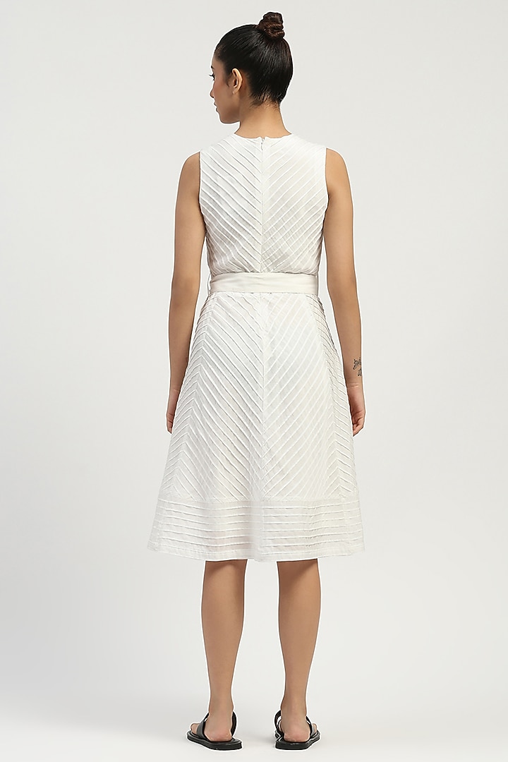 Ivory Sushi Voile Patchwork Vacation Dress by Abraham & Thakore at Pernia's Pop Up Shop