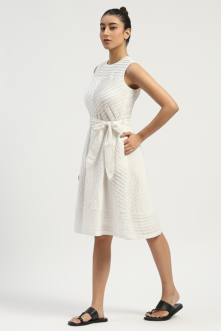 Ivory Sushi Voile Patchwork Vacation Dress by Abraham & Thakore at Pernia's Pop Up Shop