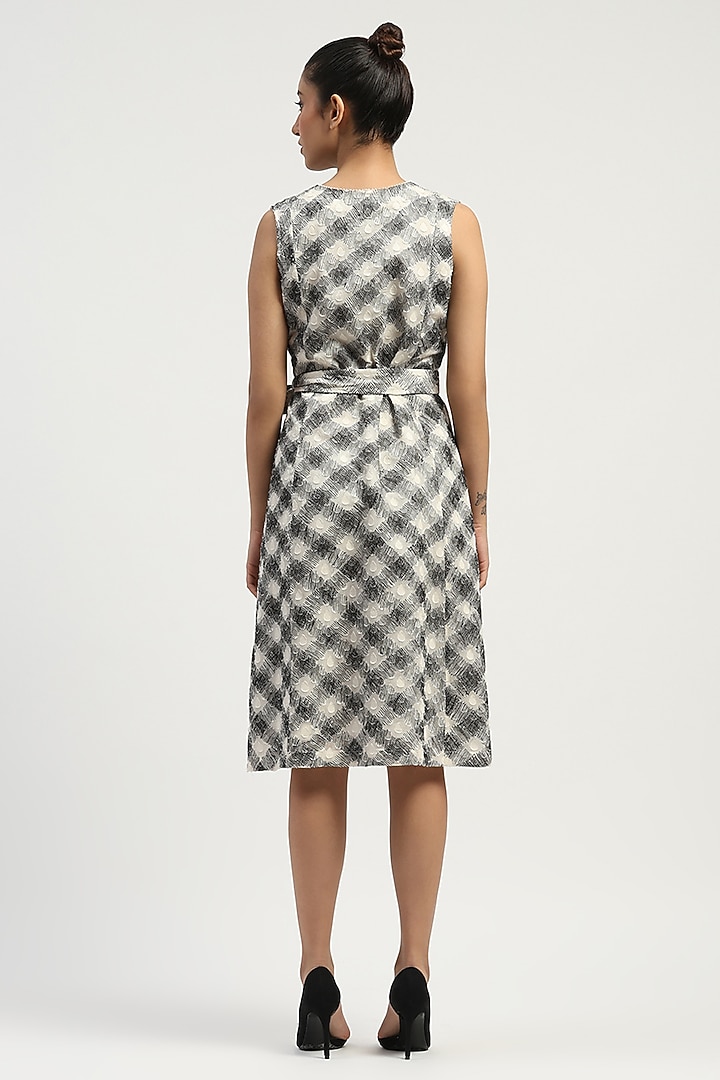 Black & Ivory Cotton Embroidered Vacation Dress by Abraham & Thakore at Pernia's Pop Up Shop