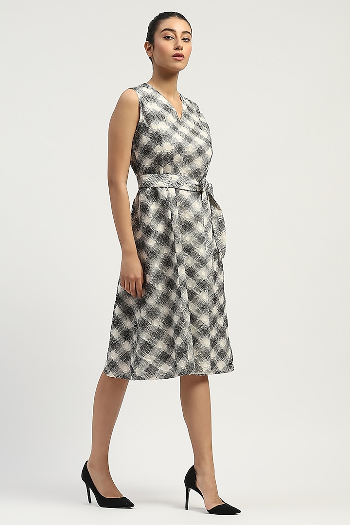 Black & Ivory Cotton Embroidered Vacation Dress by Abraham & Thakore at Pernia's Pop Up Shop