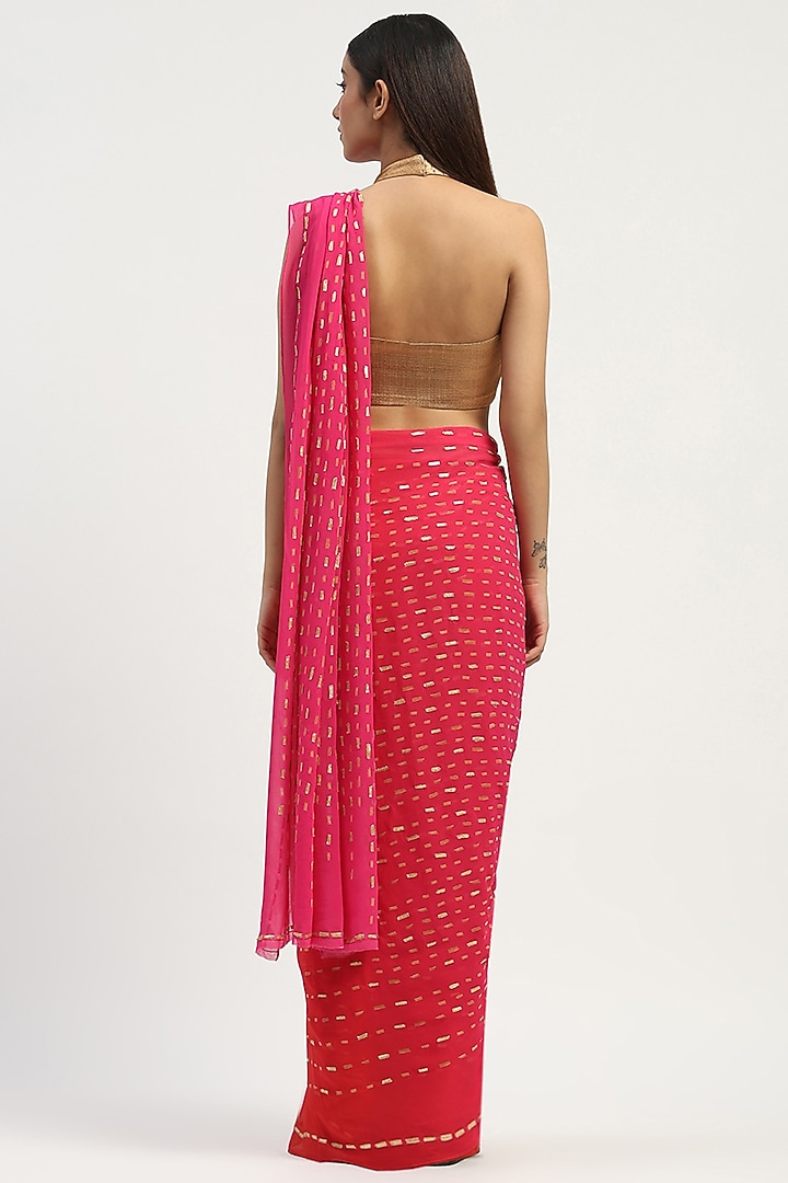 Fuchsia Viscose Georgette Printed Party Wear Saree by Abraham & Thakore at Pernia's Pop Up Shop