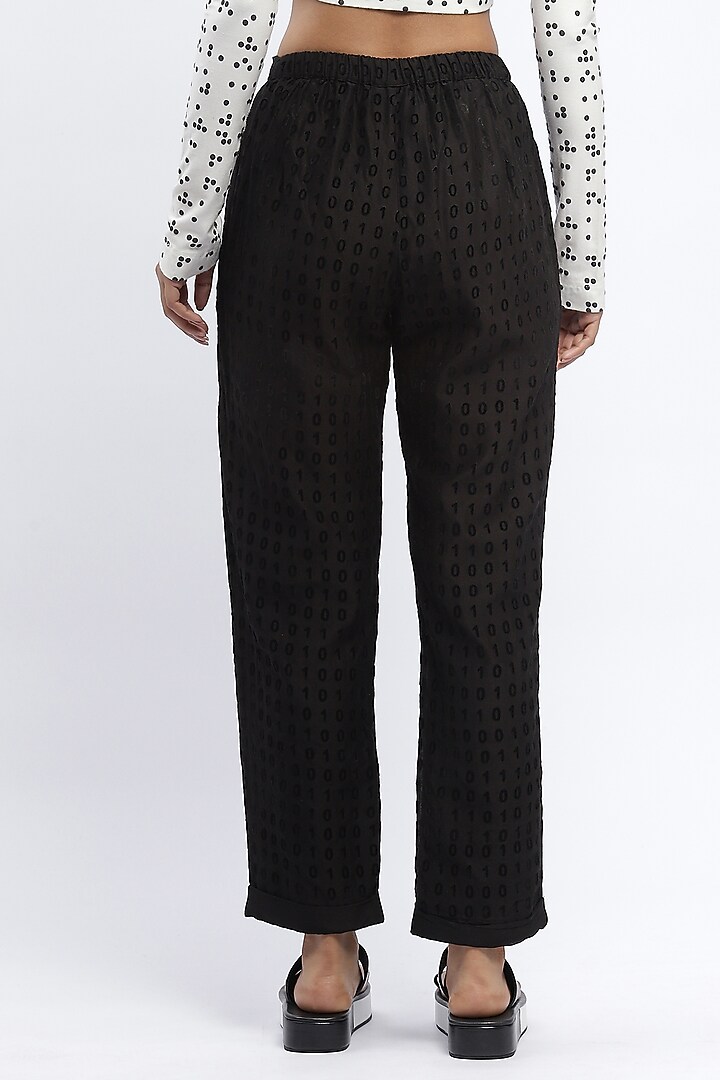 Black Chanderi Trousers by Abraham & Thakore at Pernia's Pop Up Shop